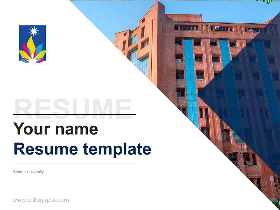 Sharda University Resume PPT Template4:3 ratio PPT effect preview image5