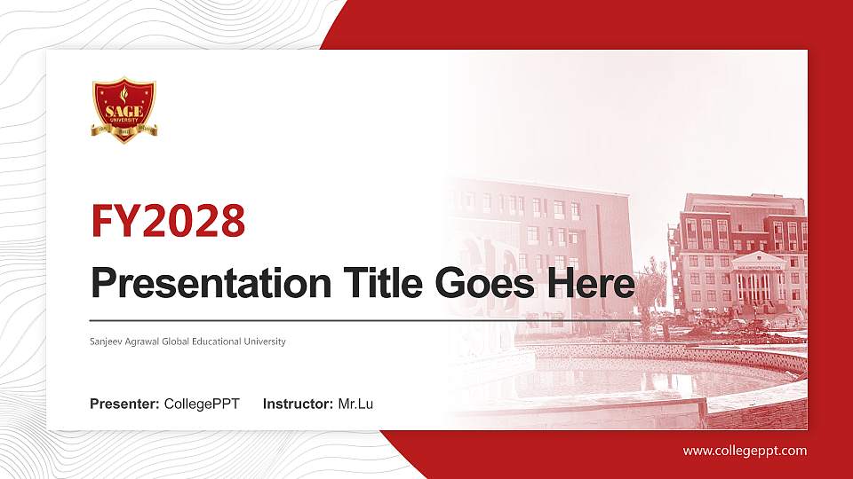 Sanjeev Agrawal Global Educational University Academic Presentation/Research Findings Report PPT Template16:9 ratio PPT effect preview image