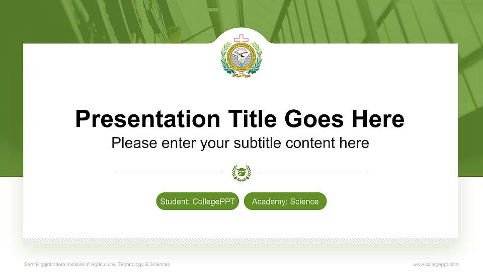 Sam Higginbottom Institute of Agriculture, Technology & Sciences National Scholarship Defense PPT Template16:9 ratio PPT effect preview image