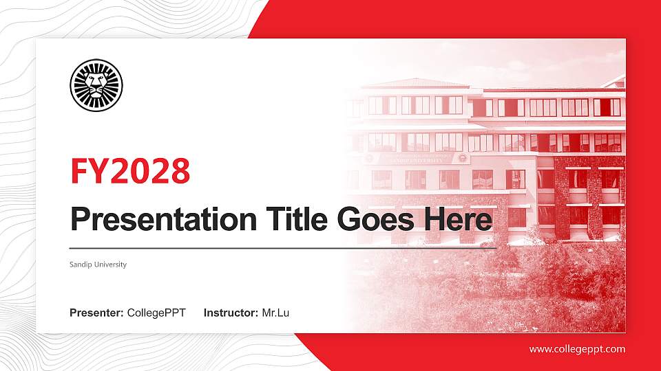 Sandip University Academic Presentation/Research Findings Report PPT Template16:9 ratio PPT effect preview image