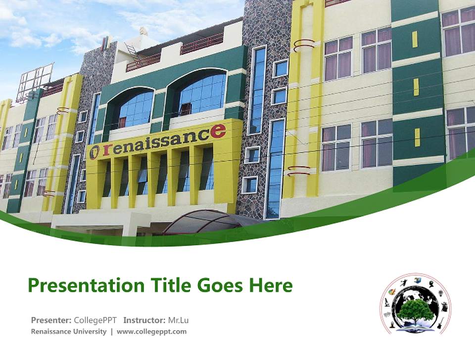 Renaissance University Course/Courseware Creation PPT Template4:3 ratio PPT effect preview image5