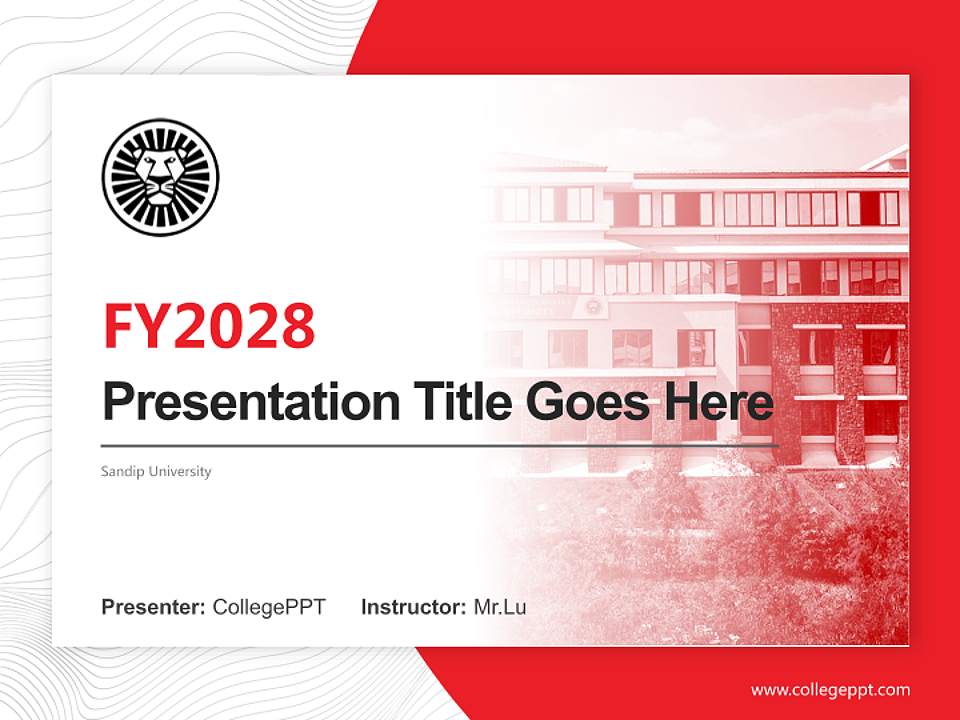 Sandip University Academic Presentation/Research Findings Report PPT Template4:3 ratio PPT effect preview image5