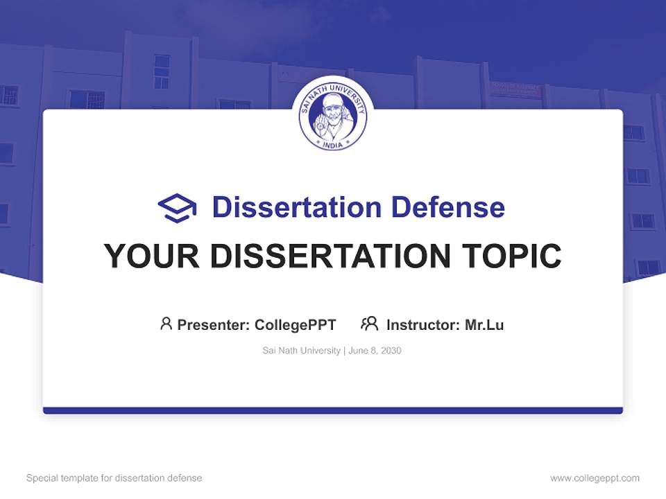 Sai Nath University Graduation Thesis Defense PPT Template4:3 ratio PPT effect preview image7