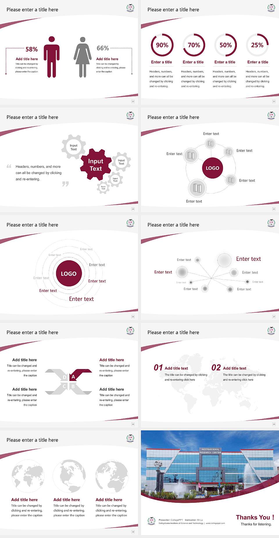 Sathyabama Institute of Science and Technology Course/Courseware Creation PPT Template4:3 ratio PPT effect preview image4