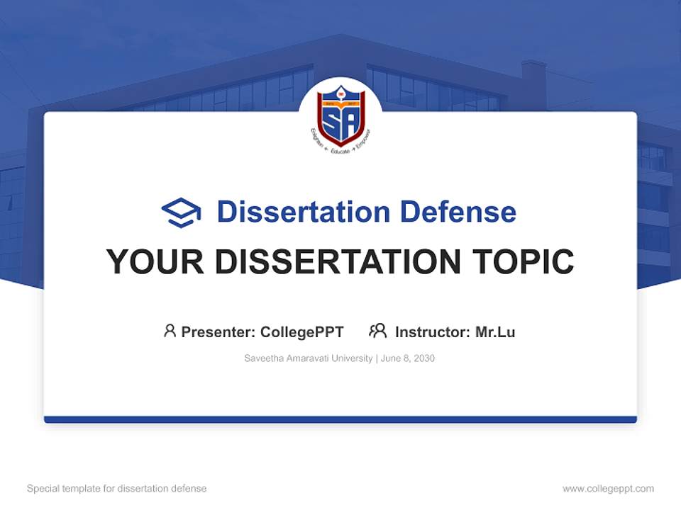 Saveetha Amaravati University Graduation Thesis Defense PPT Template4:3 ratio PPT effect preview image7