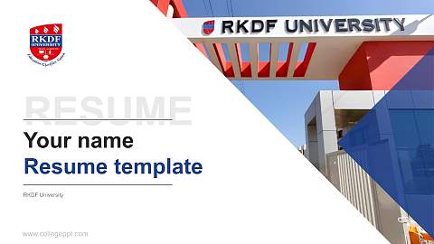 RKDF University Resume PPT Template
