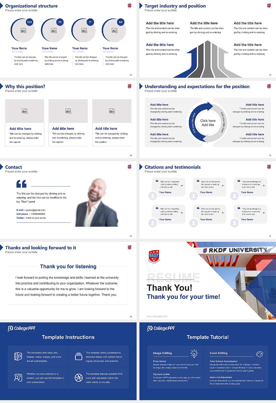RKDF University Resume PPT Template16:9 ratio PPT effect preview image4