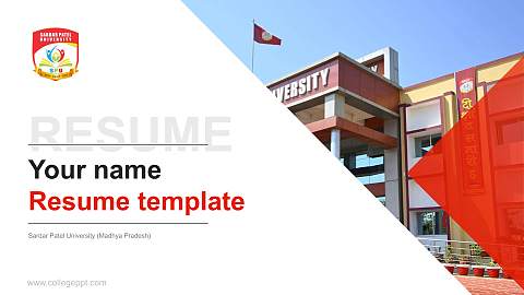 Sardar Patel University (Madhya Pradesh) Resume PPT Template