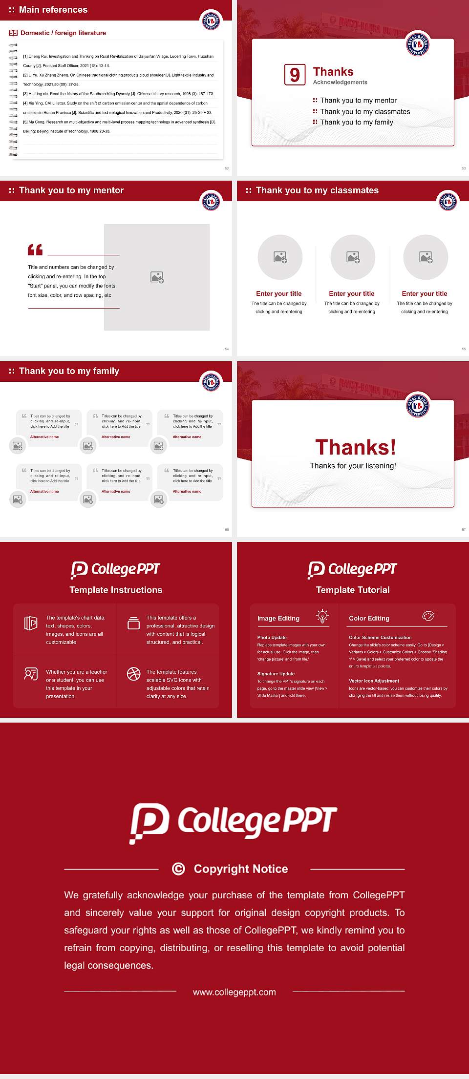 Rayat Bahra University Graduation Thesis Defense PPT Template4:3 ratio PPT effect preview image7