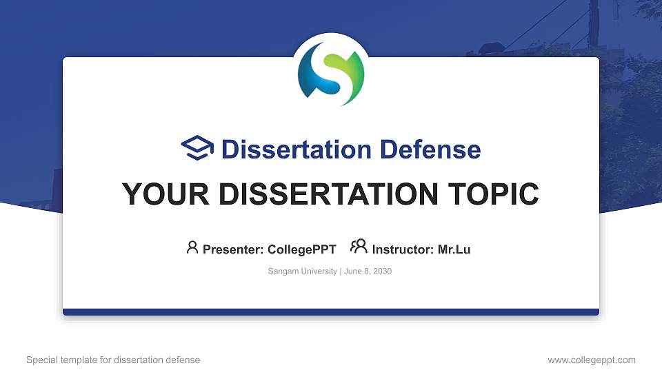 Sangam University Graduation Thesis Defense PPT Template16:9 ratio PPT effect preview image