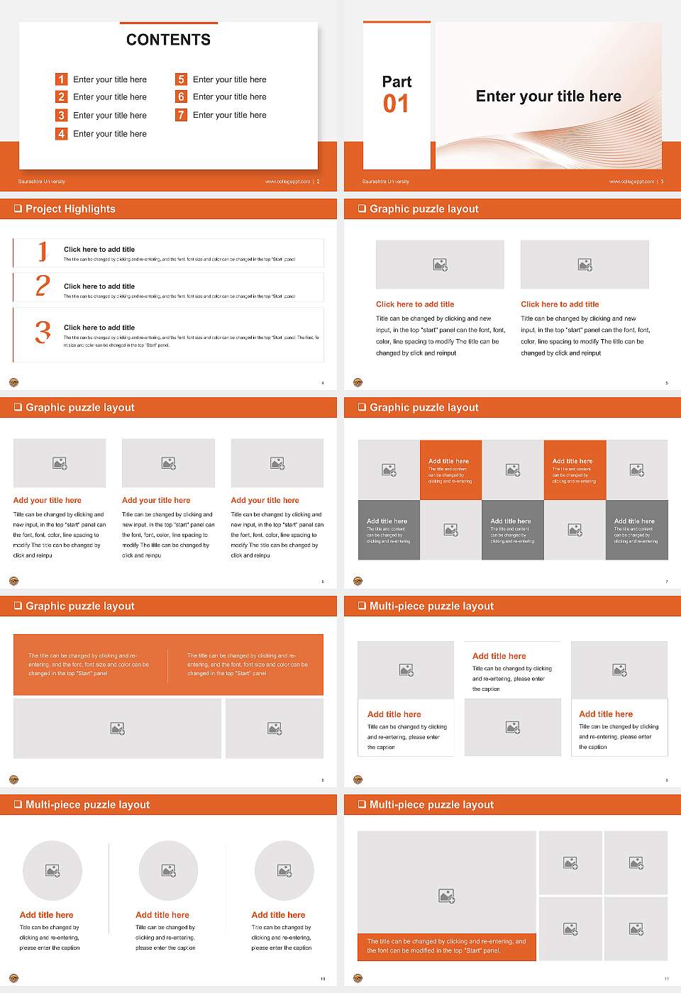 Saurashtra University General PPT Template16:9 ratio PPT effect preview image2