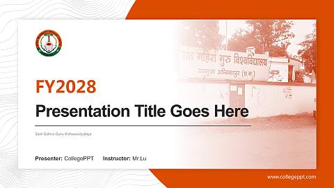 Sant Gahira Guru Vishwavidyalaya Academic Presentation/Research Findings Report PPT Template