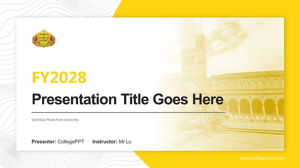 Savitribai Phule Pune University Academic Presentation/Research Findings Report PPT Template16:9 ratio PPT effect preview image