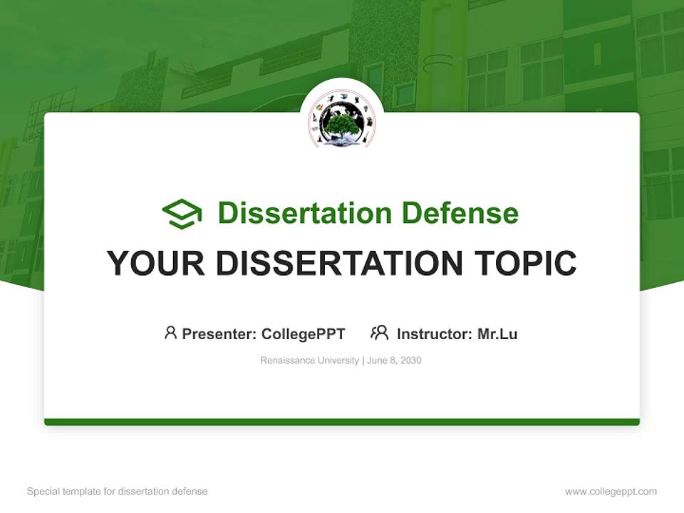 Renaissance University Graduation Thesis Defense PPT Template4:3 ratio PPT effect preview image7