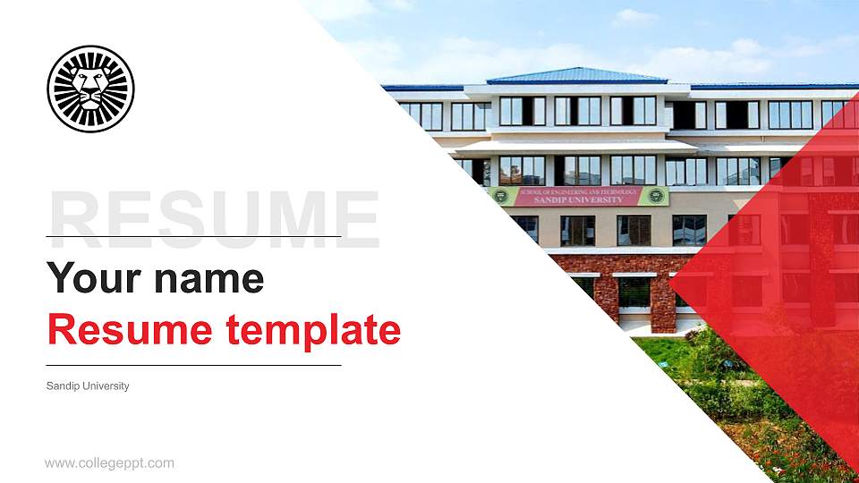 Sandip University Resume PPT Template16:9 ratio PPT effect preview image