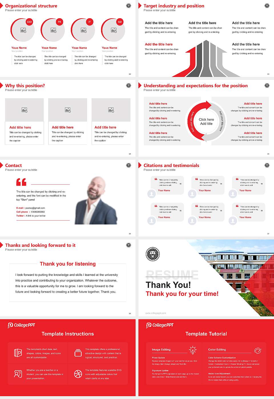 Sandip University Resume PPT Template16:9 ratio PPT effect preview image4