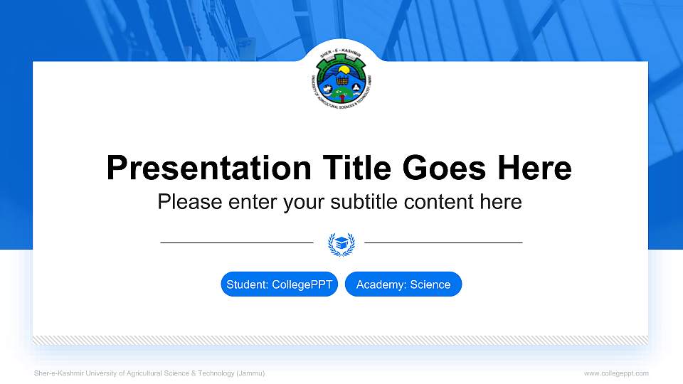 Sher-e-Kashmir University of Agricultural Science & Technology (Jammu) National Scholarship Defense PPT Template16:9 ratio PPT effect preview image