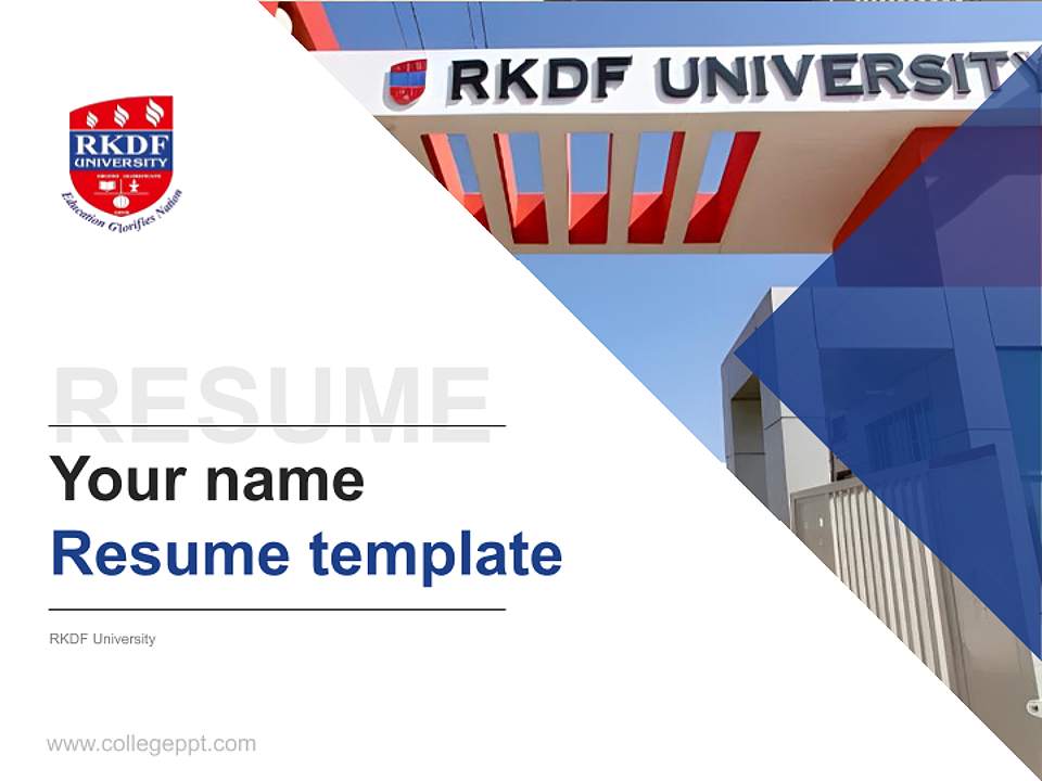 RKDF University Resume PPT Template4:3 ratio PPT effect preview image5
