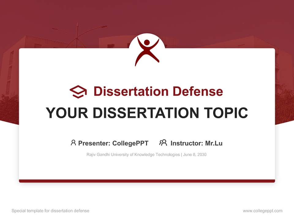 Rajiv Gandhi University of Knowledge Technologies Graduation Thesis Defense PPT Template4:3 ratio PPT effect preview image7
