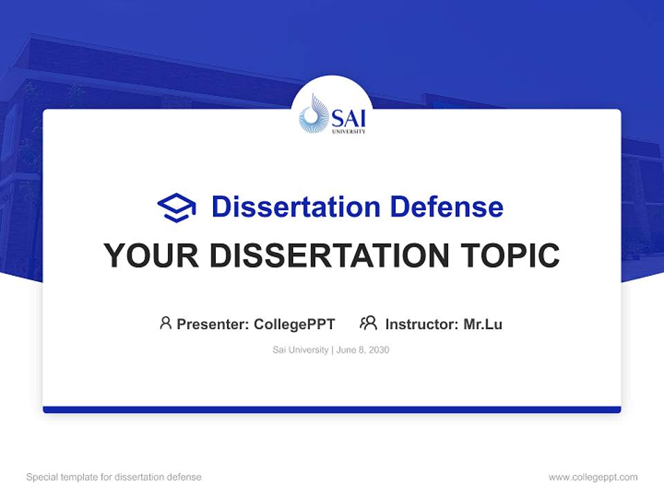 Sai University Graduation Thesis Defense PPT Template4:3 ratio PPT effect preview image7