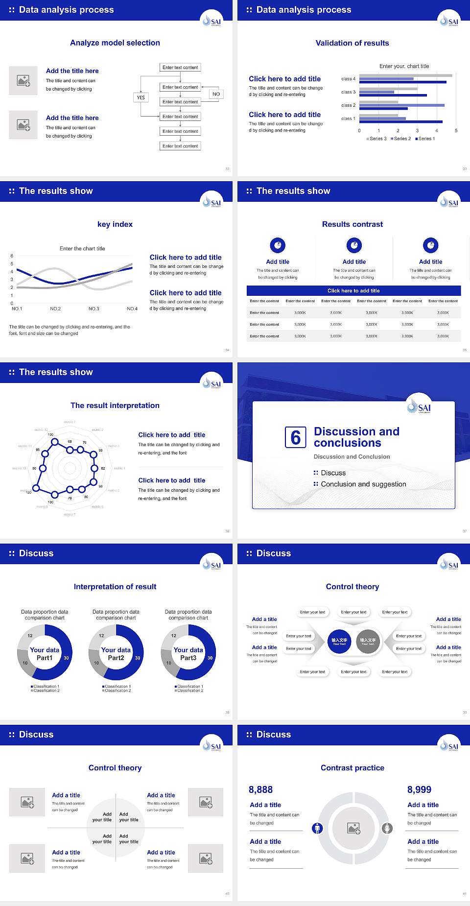 Sai University Graduation Thesis Defense PPT Template4:3 ratio PPT effect preview image5