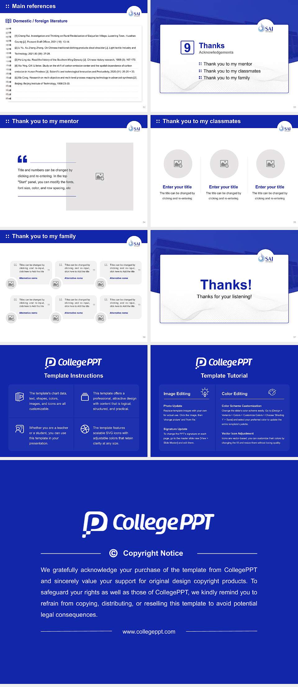 Sai University Graduation Thesis Defense PPT Template4:3 ratio PPT effect preview image7