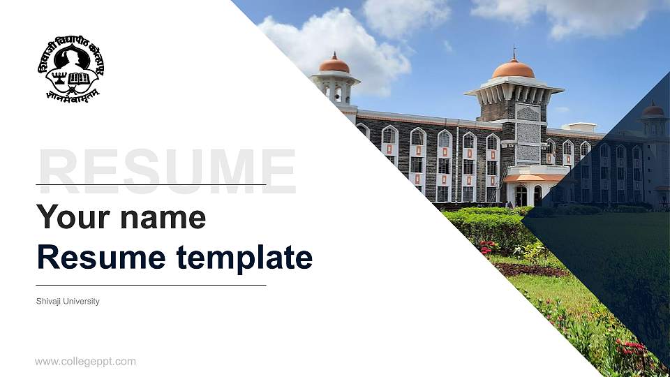 Shivaji University Resume PPT Template16:9 ratio PPT effect preview image