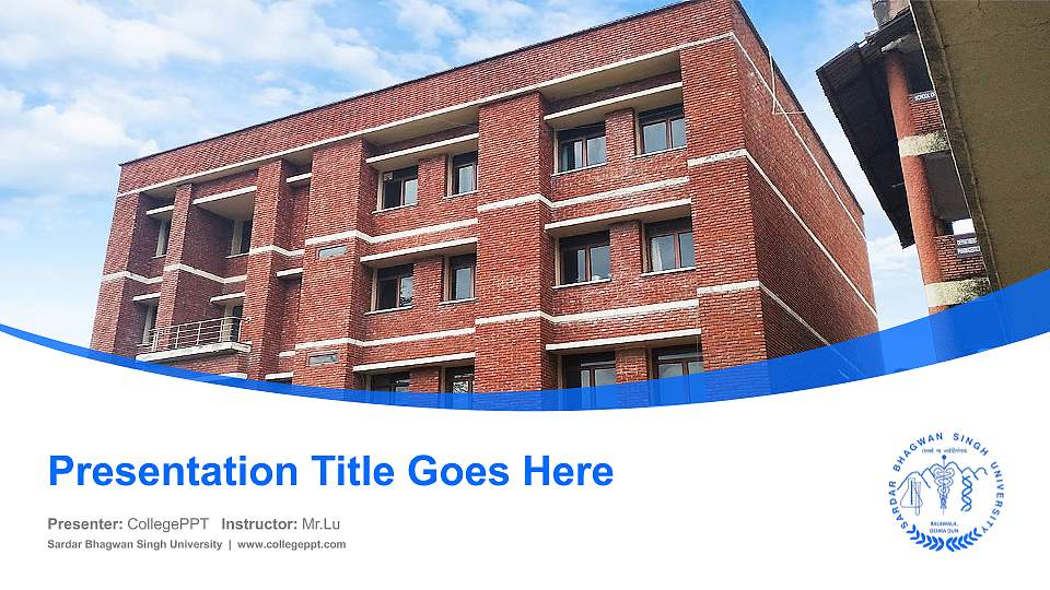 Sardar Bhagwan Singh University Course/Courseware Creation PPT Template16:9 ratio PPT effect preview image