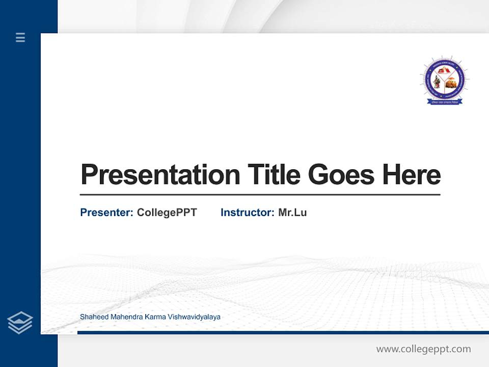 Shaheed Mahendra Karma Vishwavidyalaya Thesis Proposal/Graduation Defense PPT Template4:3 ratio PPT effect preview image5