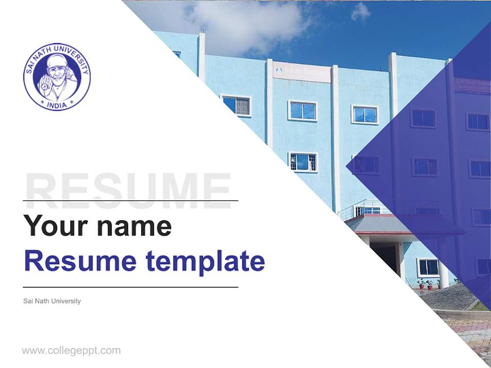 Sai Nath University Resume PPT Template4:3 ratio PPT effect preview image5