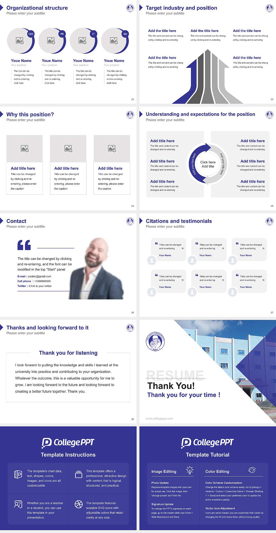 Sai Nath University Resume PPT Template4:3 ratio PPT effect preview image4