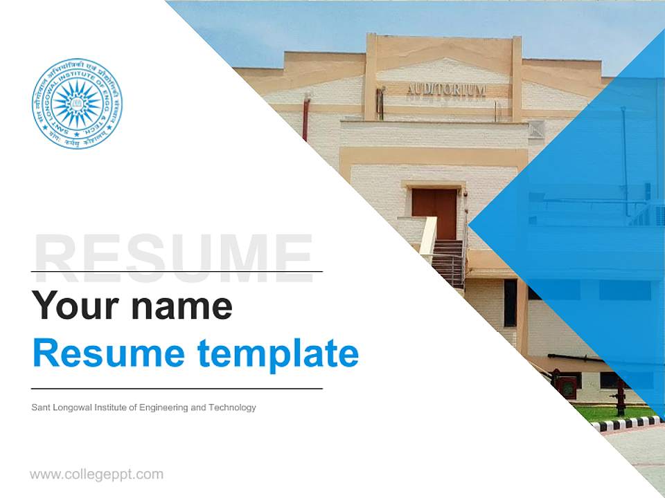 Sant Longowal Institute of Engineering and Technology Resume PPT Template4:3 ratio PPT effect preview image5