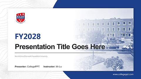 Ram Krishna Dharmarth Foundation University Academic Presentation/Research Findings Report PPT Template