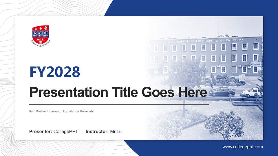 Ram Krishna Dharmarth Foundation University Academic Presentation/Research Findings Report PPT Template16:9 ratio PPT effect preview image