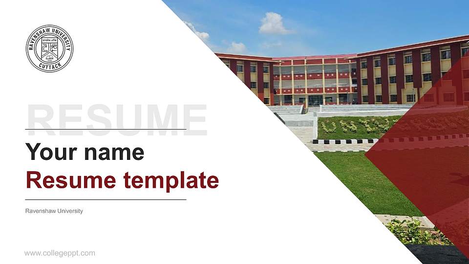 Ravenshaw University Resume PPT Template16:9 ratio PPT effect preview image
