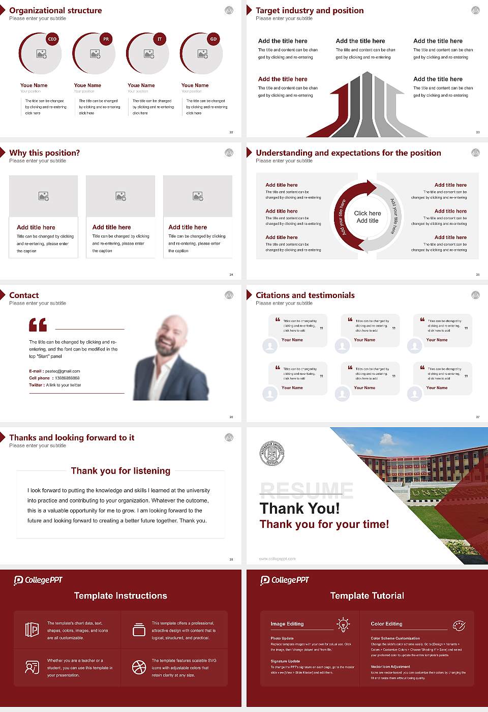 Ravenshaw University Resume PPT Template16:9 ratio PPT effect preview image4
