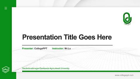 Sardarkrushinagar Dantiwada Agricultural University Thesis Proposal/Graduation Defense PPT Template