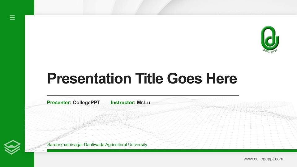 Sardarkrushinagar Dantiwada Agricultural University Thesis Proposal/Graduation Defense PPT Template16:9 ratio PPT effect preview image