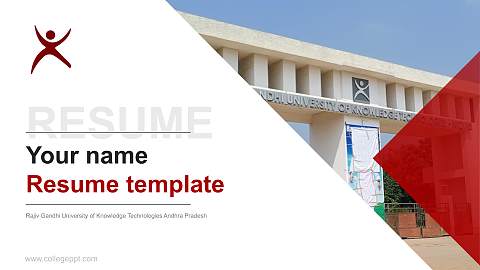 Rajiv Gandhi University of Knowledge Technologies Andhra Pradesh Resume PPT Template