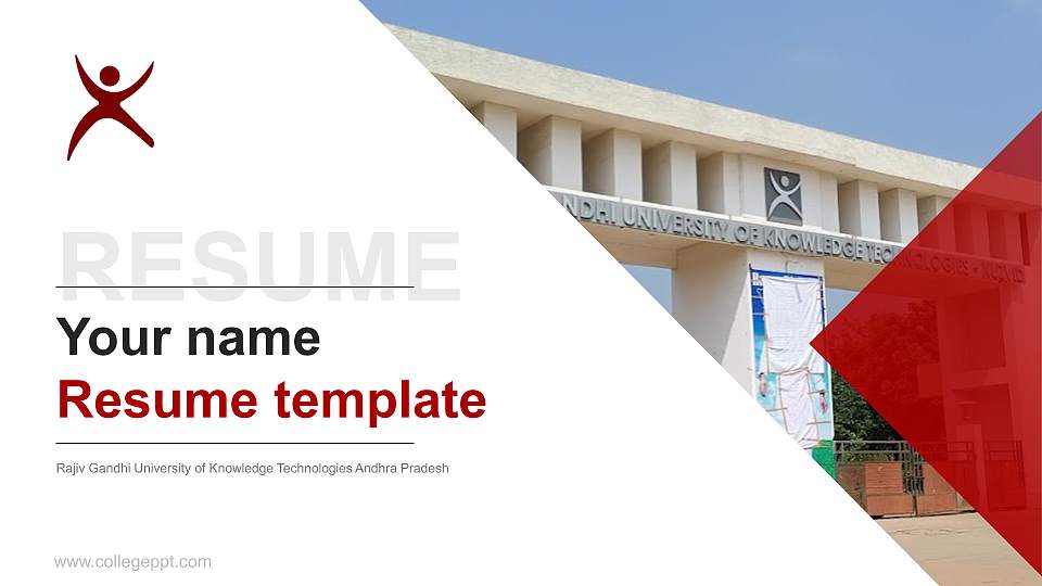 Rajiv Gandhi University of Knowledge Technologies Andhra Pradesh Resume PPT Template16:9 ratio PPT effect preview image