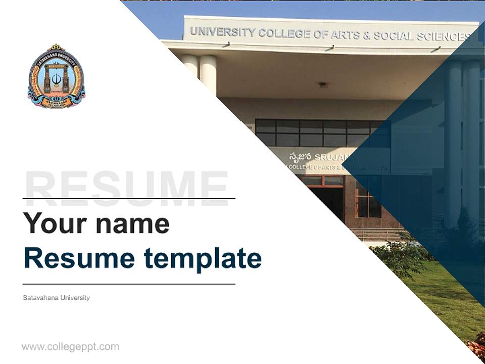 Satavahana University Resume PPT Template4:3 ratio PPT effect preview image5
