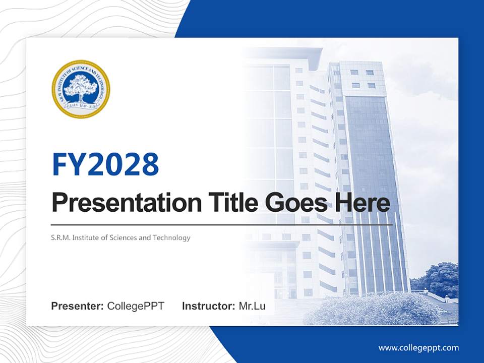 S.R.M. Institute of Sciences and Technology Academic Presentation/Research Findings Report PPT Template4:3 ratio PPT effect preview image5