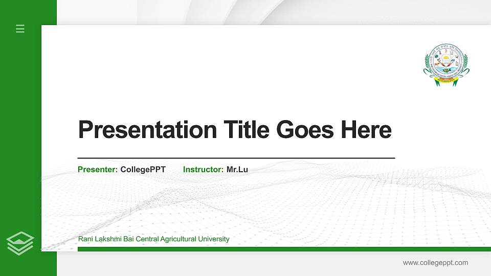 Rani Lakshmi Bai Central Agricultural University Thesis Proposal/Graduation Defense PPT Template16:9 ratio PPT effect preview image