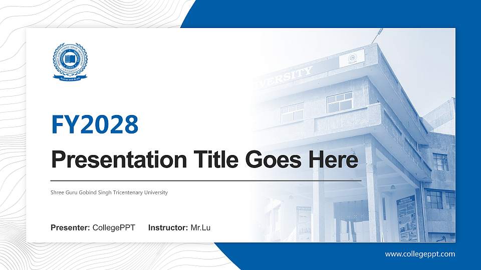 Shree Guru Gobind Singh Tricentenary University Academic Presentation/Research Findings Report PPT Template16:9 ratio PPT effect preview image1