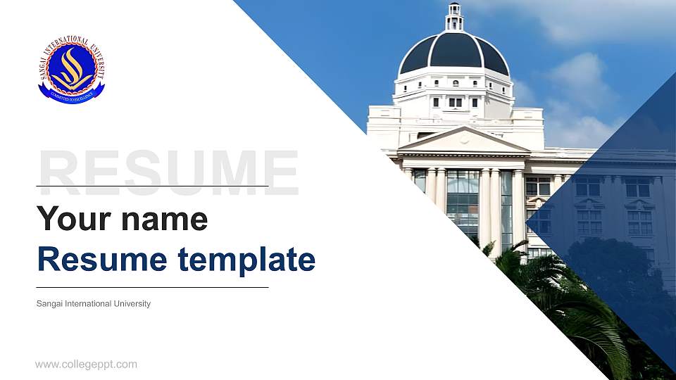Sangai International University Resume PPT Template16:9 ratio PPT effect preview image