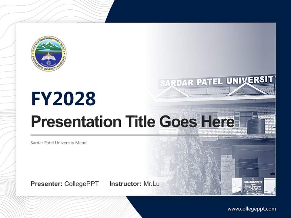 Sardar Patel University Mandi Academic Presentation/Research Findings Report PPT Template4:3 ratio PPT effect preview image5