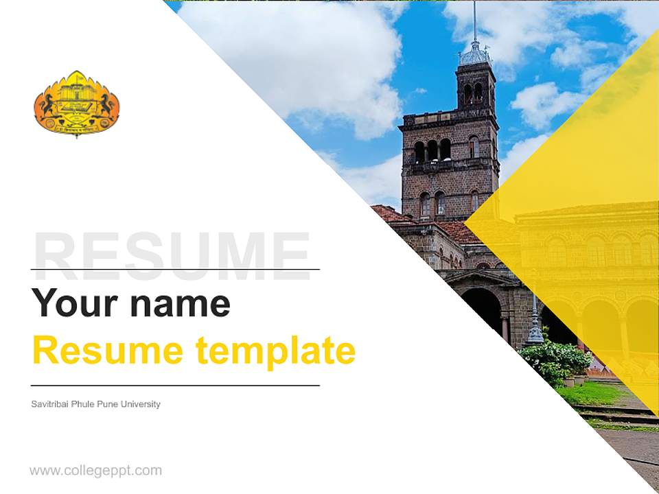 Savitribai Phule Pune University Resume PPT Template4:3 ratio PPT effect preview image5