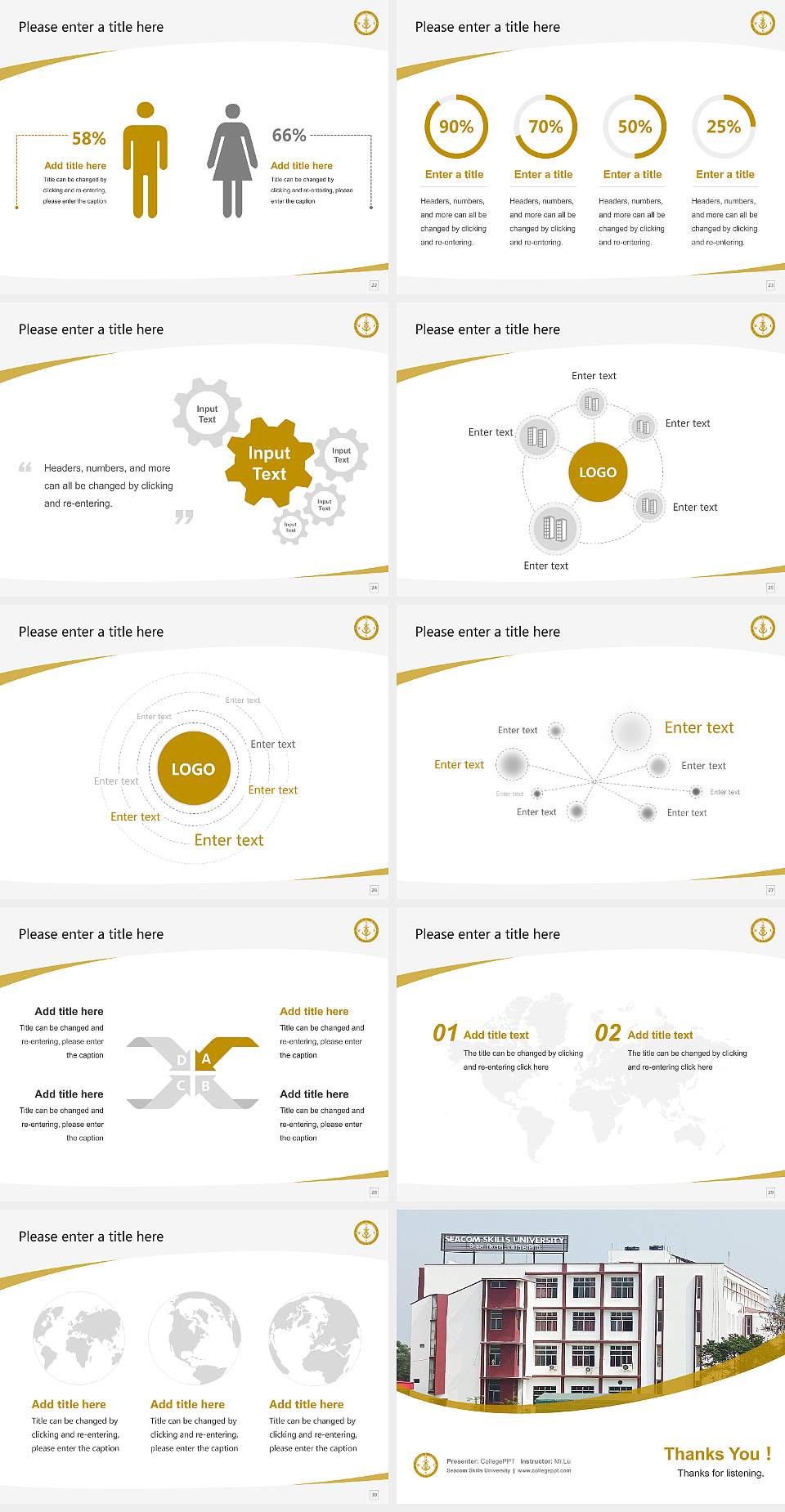 Seacom Skills University Course/Courseware Creation PPT Template4:3 ratio PPT effect preview image4