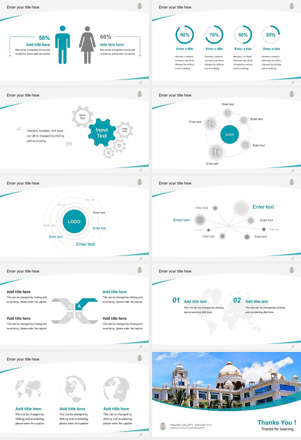 Sharnbasva University Course/Courseware Creation PPT Template16:9 ratio PPT effect preview image4