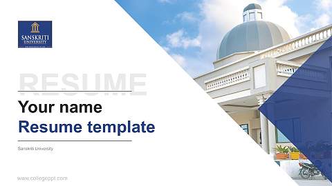 Sanskriti University Resume PPT Template